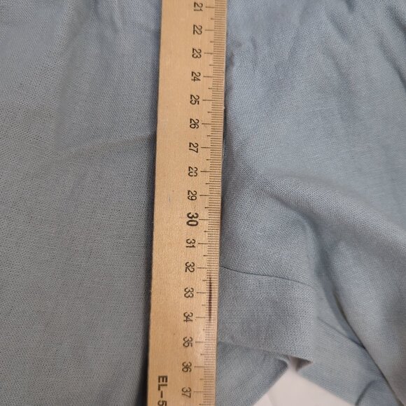 Old Navy High Waisted Linen Blend Taylor Wide Leg Trouser Pants L Silver Sage - Picture 6 of 10